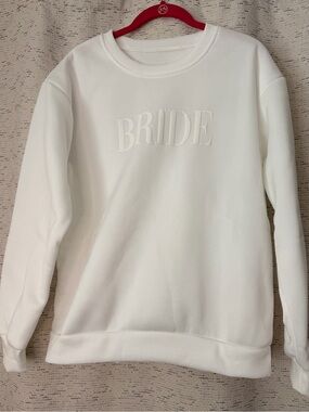 BRIDE Embroidered White Sweatshirt